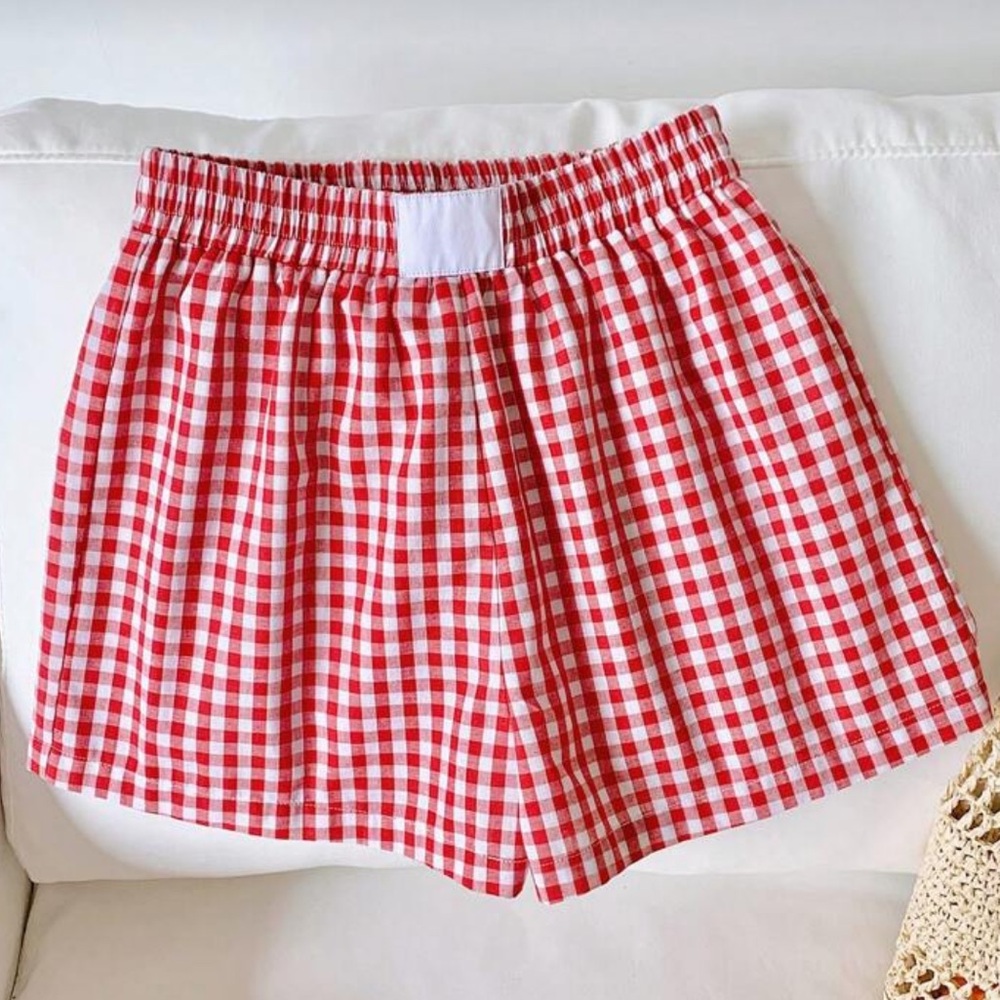 Red Gingham Women's Shorts